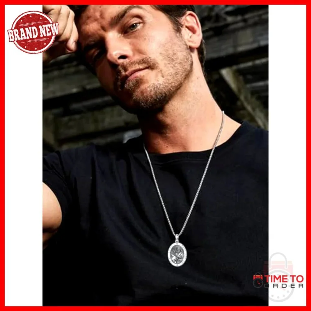 Sterling Silver Saint Luke Patron Necklace for Men Women Protection Jewelry - Picture 3 of 5